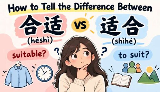How to tell the difference between 合适 (héshì) and 适合 (shìhé) in Chinese