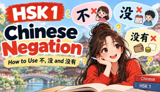 Chinese Negation (HSK 1): How to Use 不, 没, and 没有