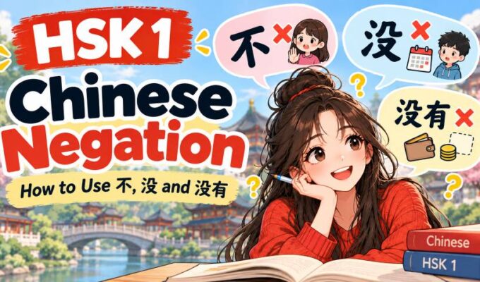 Chinese Negation (HSK 1): How to Use 不, 没, and 没有