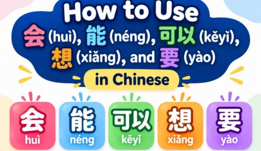 How to Use 会 (huì), 能 (néng), 可以 (kěyǐ), 想 (xiǎng), and 要 (yào) in Chinese